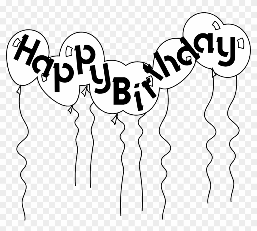Birthday Balloon Clipart Black And White - Happy Birthday Gif Countdown - Png Download