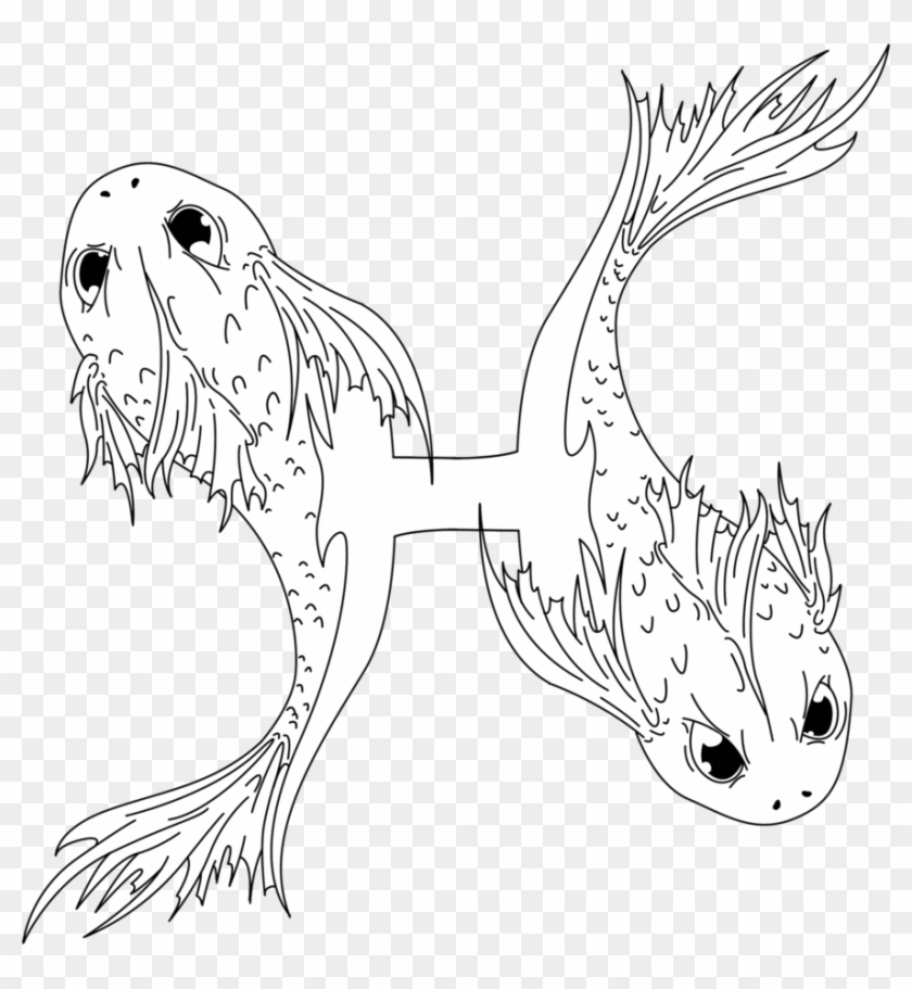Pisces Tattoo Zodiac Outline Design - Pisces Clipart