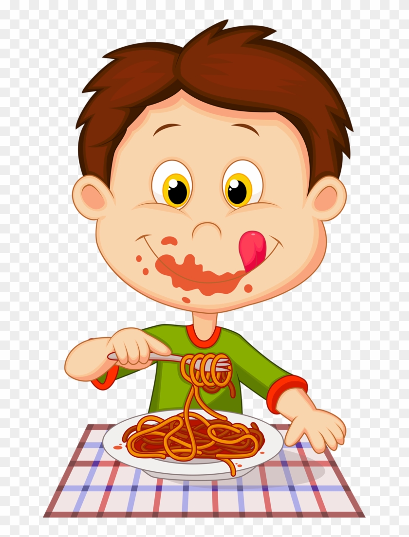 Фото, Автор Soloveika На Яндекс - Boy Eating Spaghetti Clipart - Png Download #2601865