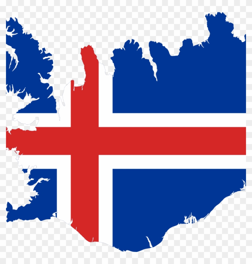 Iceland Map And Flag Clipart