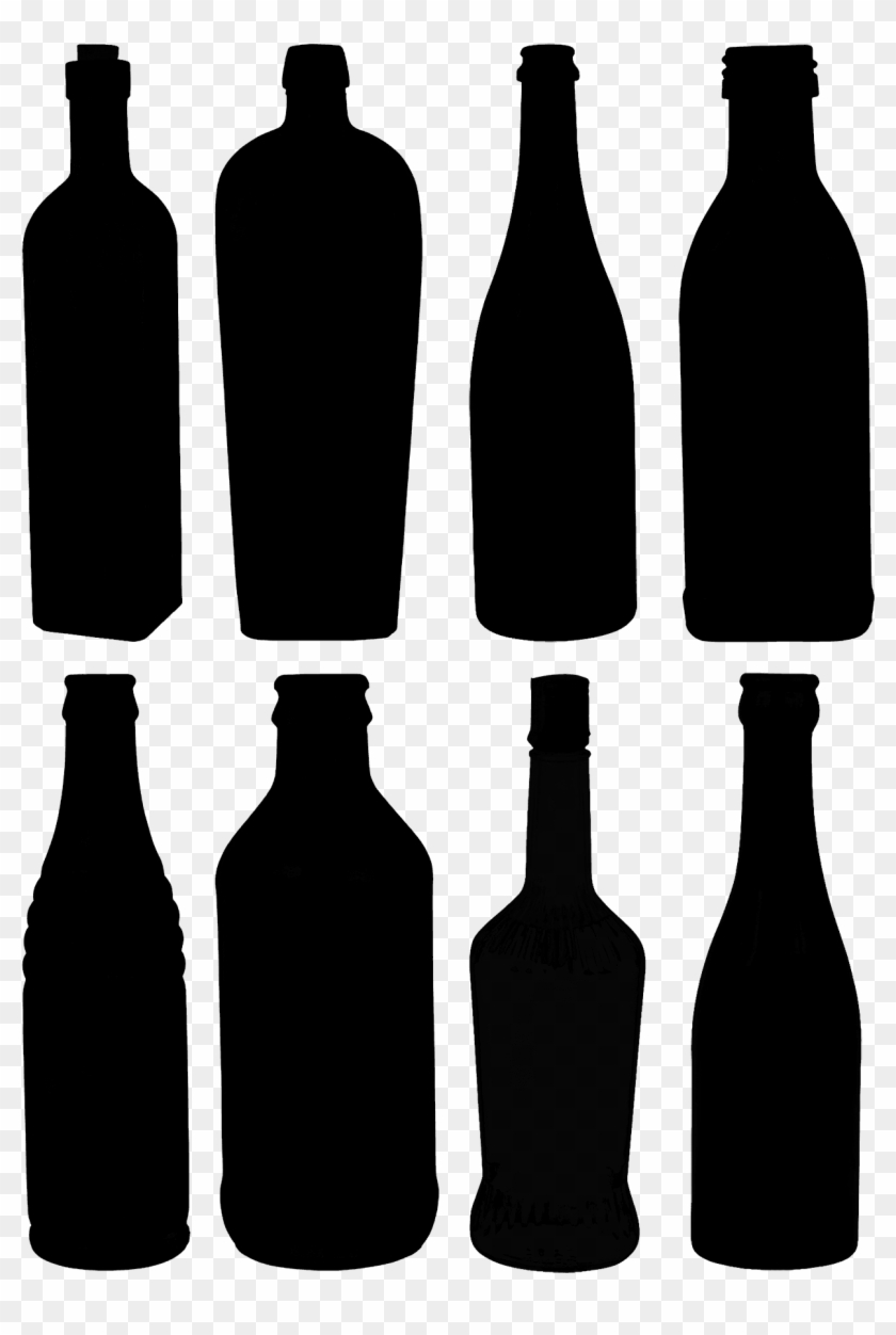 Glass Bottles Silhouette - Glass Bottle Clipart #2602048