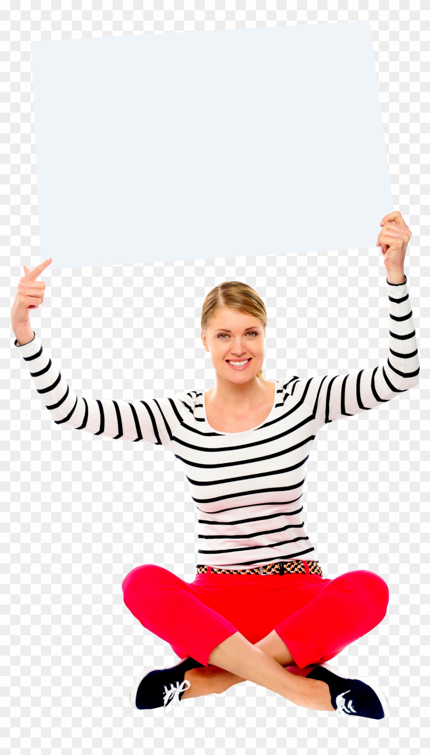 Girl Holding Banner Png Photo - Hand Holding Banner Png Clipart