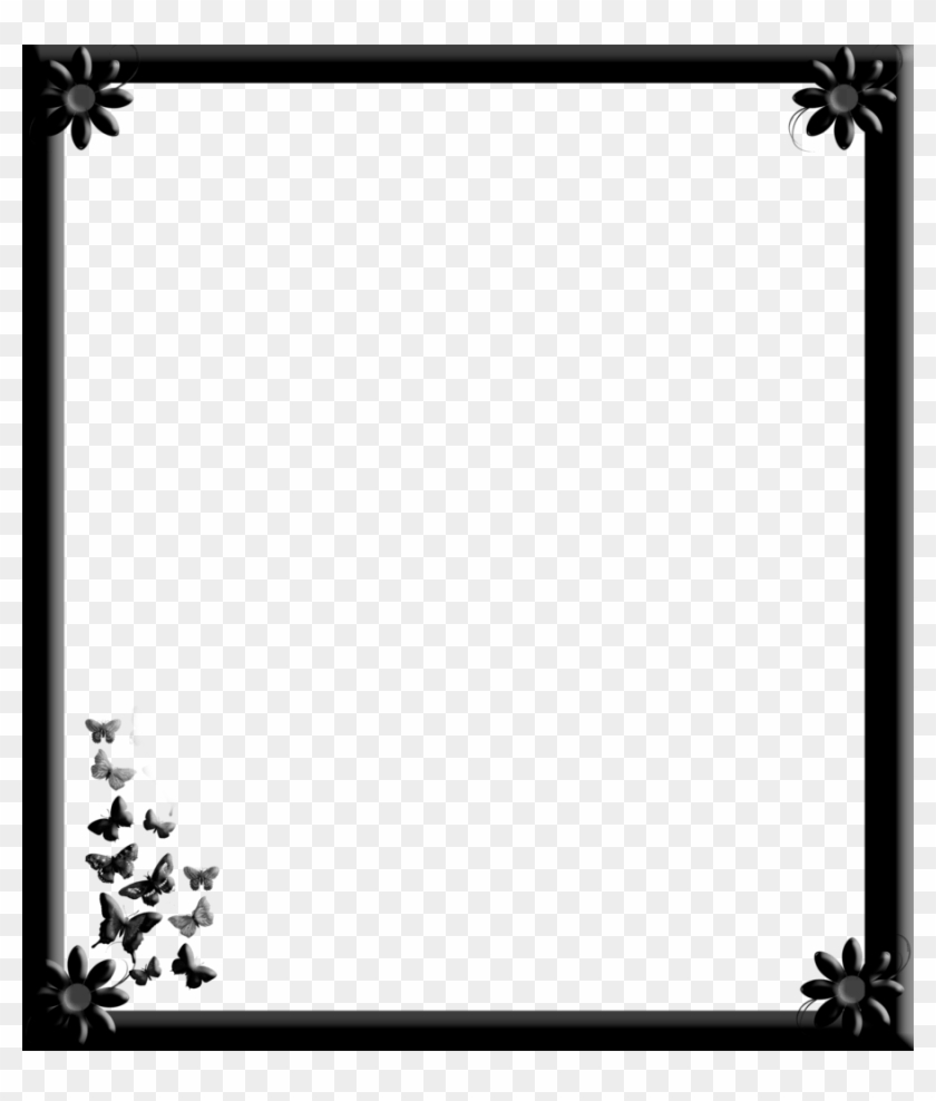 Gothic Flower Border Design - Gothic Free Frame Png Clipart #2604360