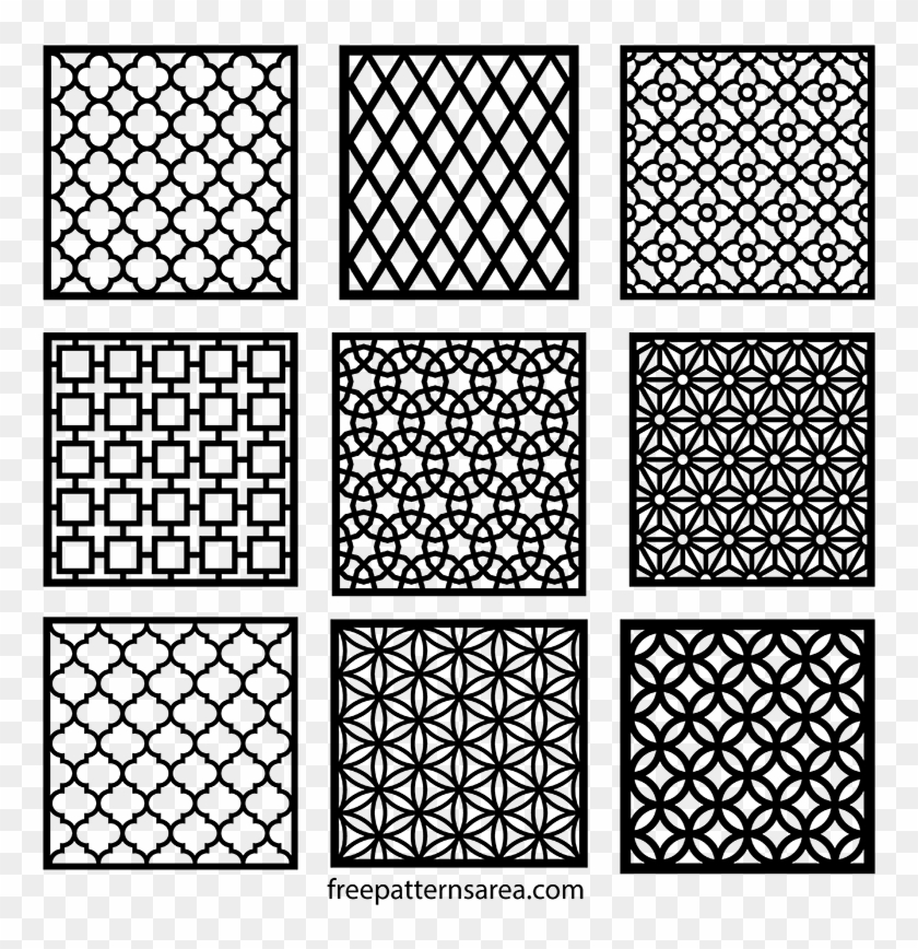 Geometric Motifs Repeating Vectors Projetos Cnc Different - Vector Laser Cut Pattern Clipart #2604931