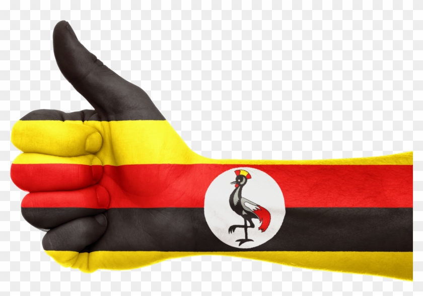 Uganda Hand Flag Patriotic 643762 - Ugandan Flag Png Clipart #2605042