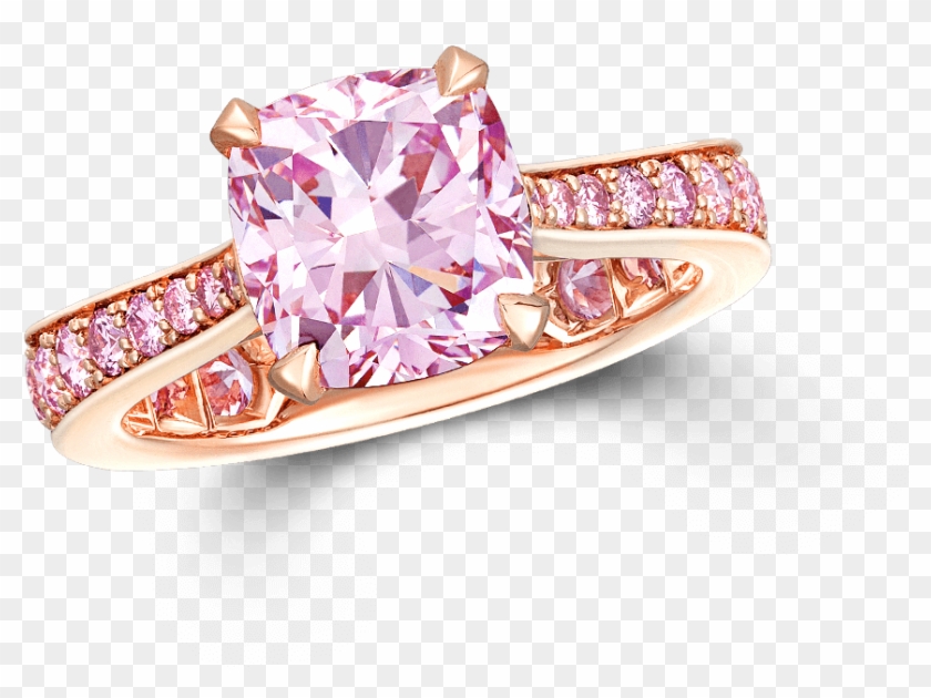 42 Cts Cushion Cut Pink Diamond Ring By Graff - Engagement Ring Clipart