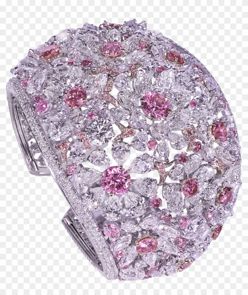 Pink And White Diamond Cuff - Moussaieff Jewellers Clipart