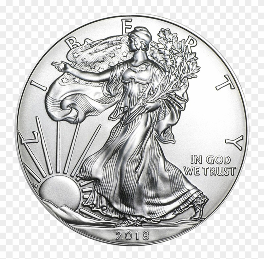 American Eagle 1oz Silver Coin 2018 Front - 2017 Silver Eagle Coin Clipart #2605607