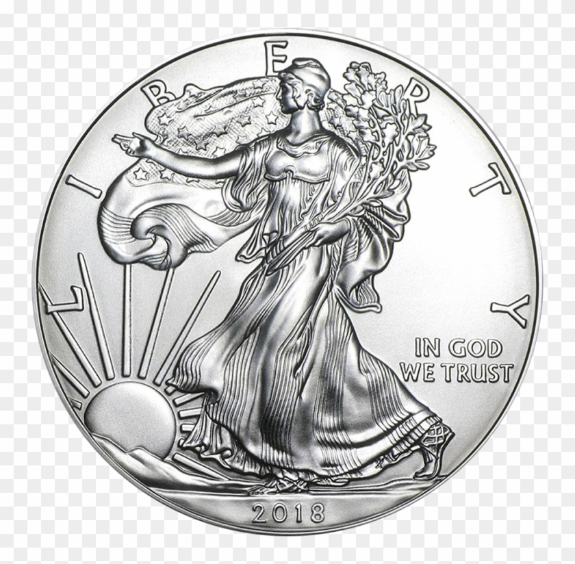 American Eagle 1oz Silver Coin 2018 Front - 2017 Silver Eagle Coin Clipart
