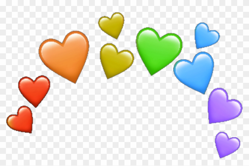 Rainbow Hearts Heart Arcoiris Corazones Corazon Corazón - Transparent Hearts Ios Emoji Clipart