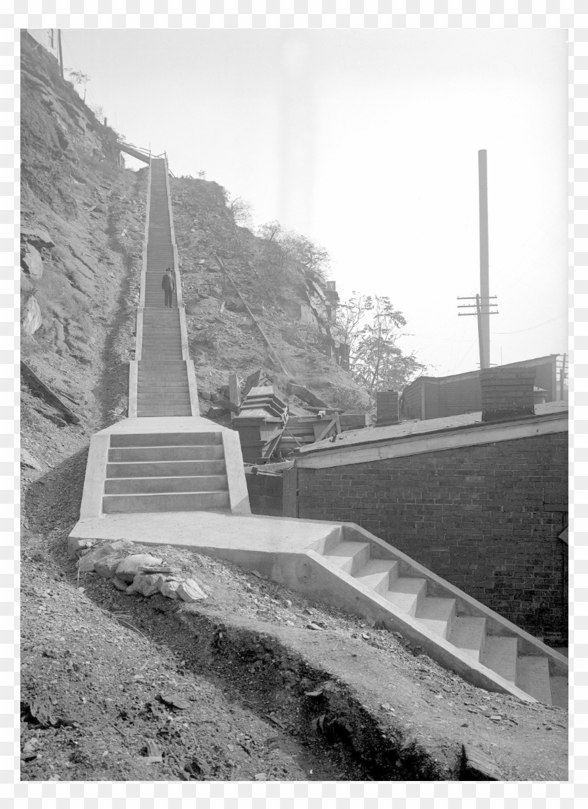 The Bluff Street Steps Showing A General View From - Monochrome Clipart #2606279