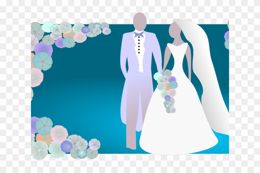 Bride And Cartoon Free Download Clip Art - Wedding Clipart Blue - Png Download