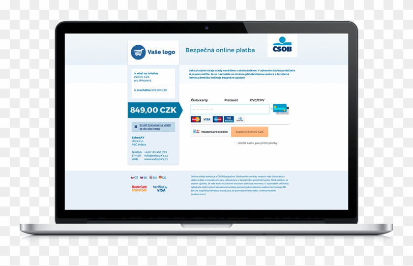 Online Card Payment With Čsob Is Secure - Insurance Mobile App Design Clipart