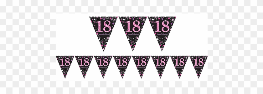 Pink Sparkling Celebration 18 Prismatic Pennant Banner - Triangle Clipart #2607961