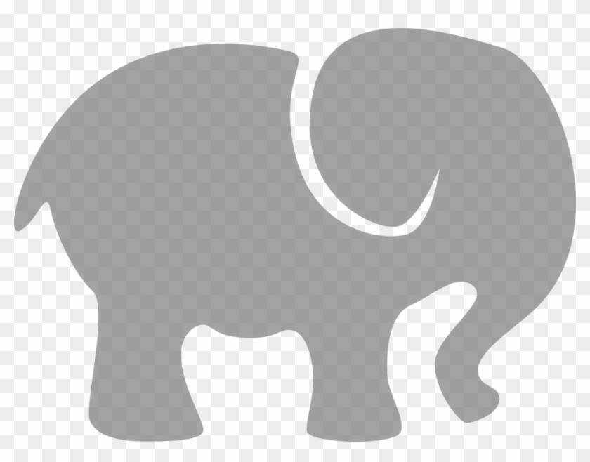 Elephant Gray Silhouette Free Graphic On Pixabay - Grey Elephant Clip Art - Png Download