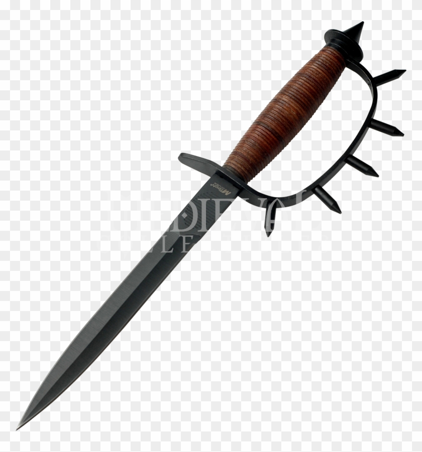 Spike Handled Trench Knife - Knuckle Duster Knife Clipart