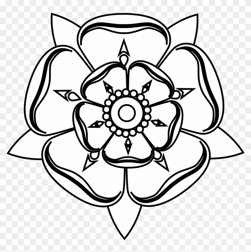 Images For Black And White Rose Pencil Drawing - Tudor Rose Black And White Clipart