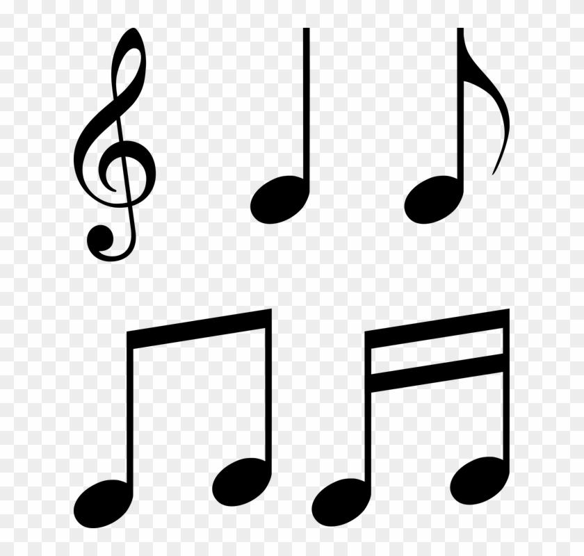 Notes Music Music Notes Clef Beamed Quarter - Treble Clef Clipart