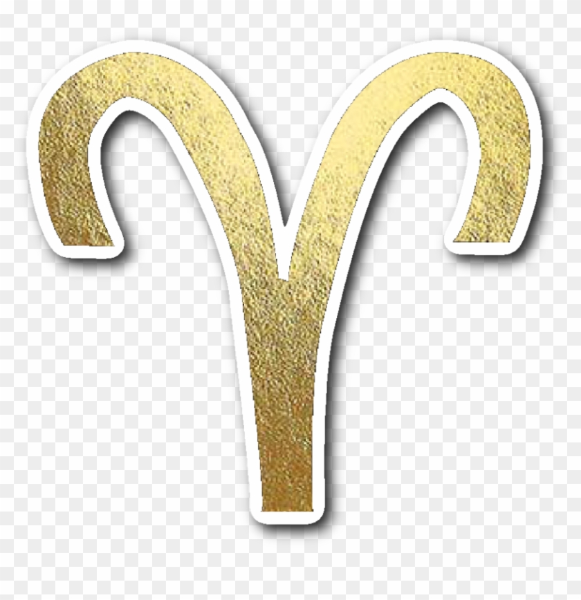 Aries Gold Sign Vinyl Sticker - Arch Clipart