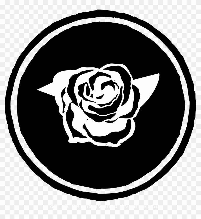 Rose And Sparrow Salon - Black Rose In A Circle Clipart