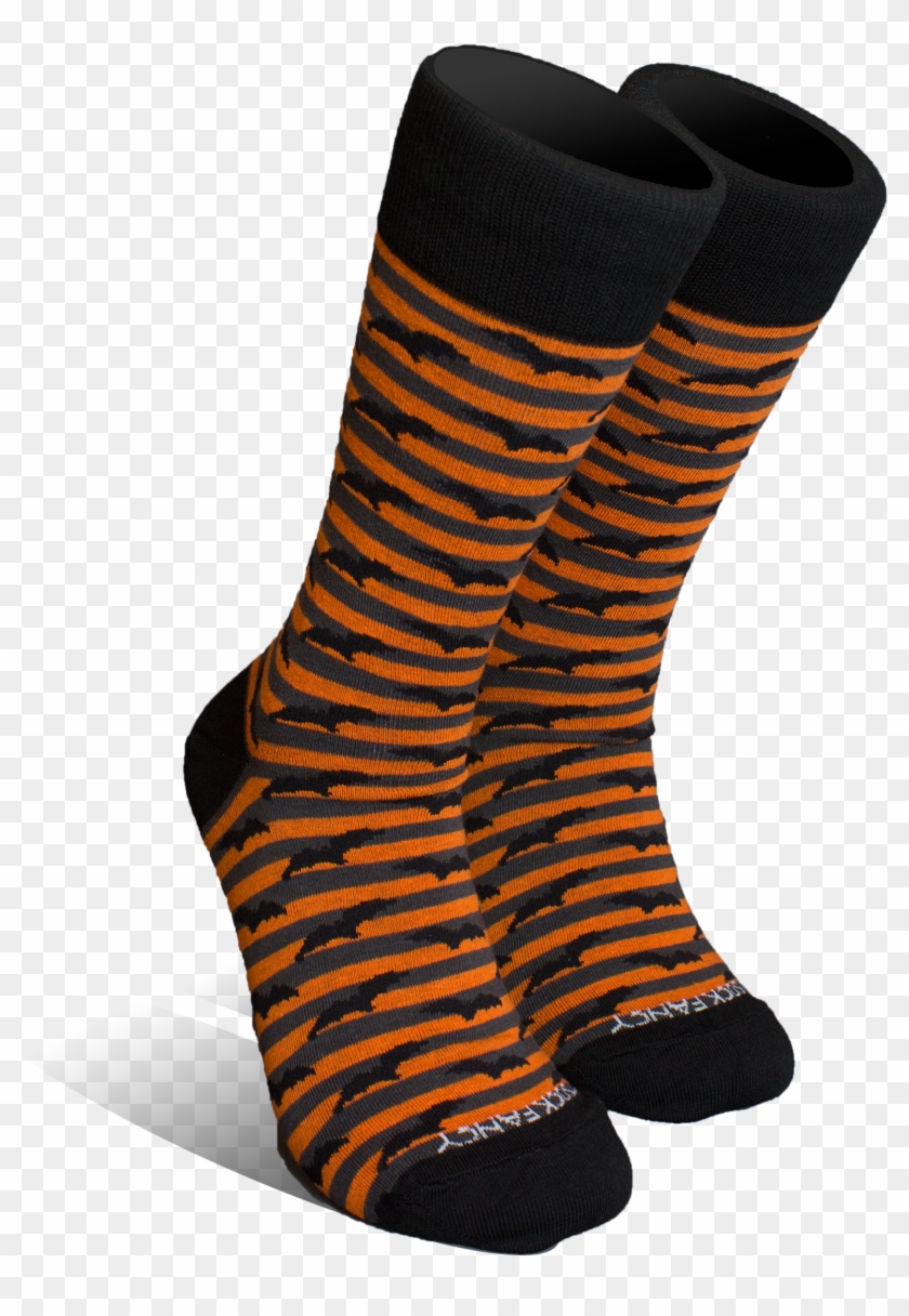 Spooky Halloween Bats Sock - Sock Clipart #2611254