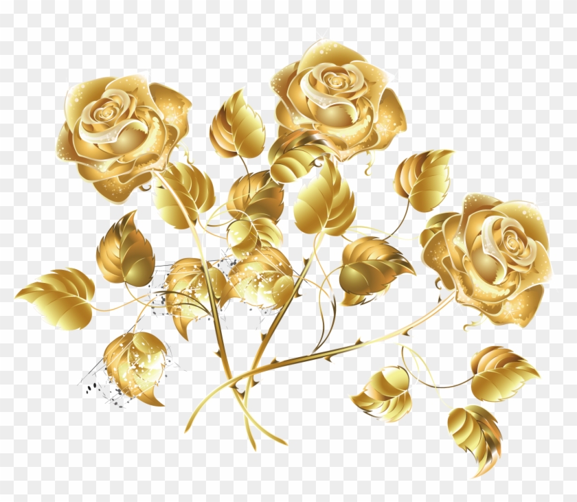 Golden Rose Rose Creative Sea - Golden Rose Flowers Png Clipart #2611437