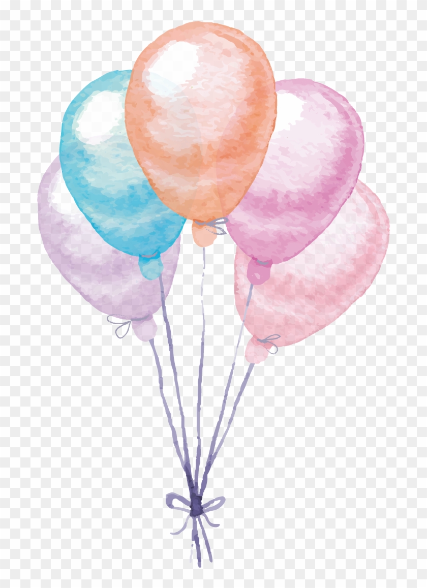 Colorful Painting Balloon Watercolor Vector Balloons - Balloon Painting Png Clipart