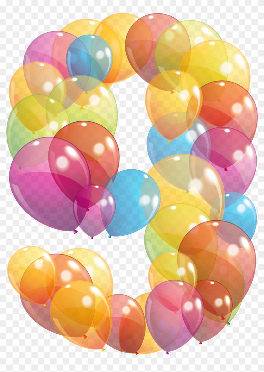 Free Png Download Transparent Nine Number Of Balloons - Numbers Clipart #2611500