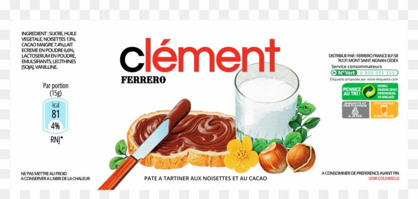 Nutella Personalized Sticker Label - Personalized Nutella Clipart