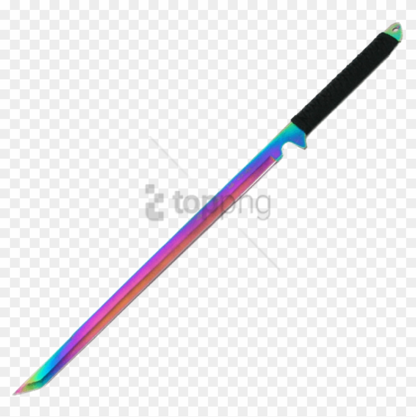 Free Png Rainbow Sword Png Image With Transparent Background - Utility Knife Clipart #2612229