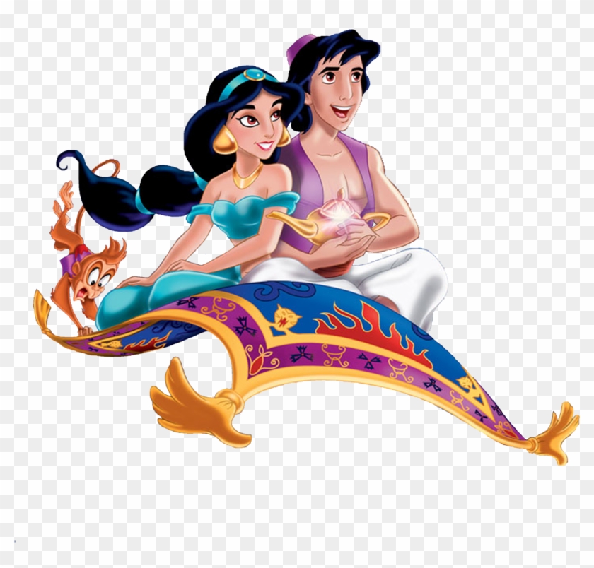 Aladdin And Jasmine On Magic Carpet Clipart - Jasmine Aladdin Magic Carpet - Png Download
