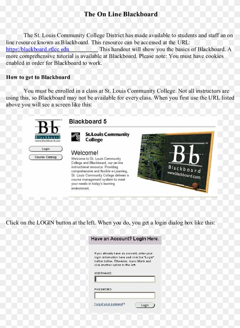 Get The Free Stlcc Edu Blackboard Login Form Online - Blackboard Clipart #2613423