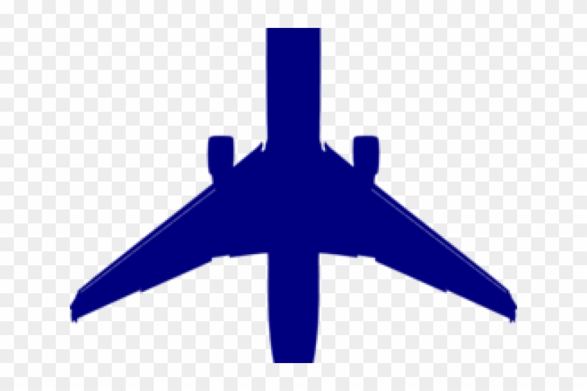 Airplane Clipart Blue - Airplane Silhouette - Png Download