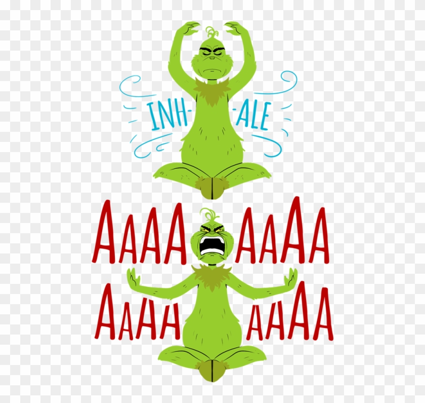 The Grinch Is Releasing Some Anxiety With Some Yoga - Grinch Yoga Shirt Clipart #2615462