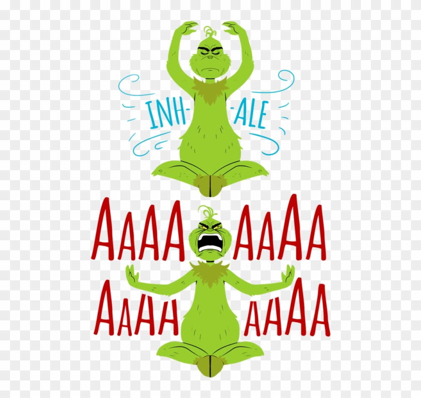 The Grinch Is Releasing Some Anxiety With Some Yoga - Grinch Yoga Shirt Clipart