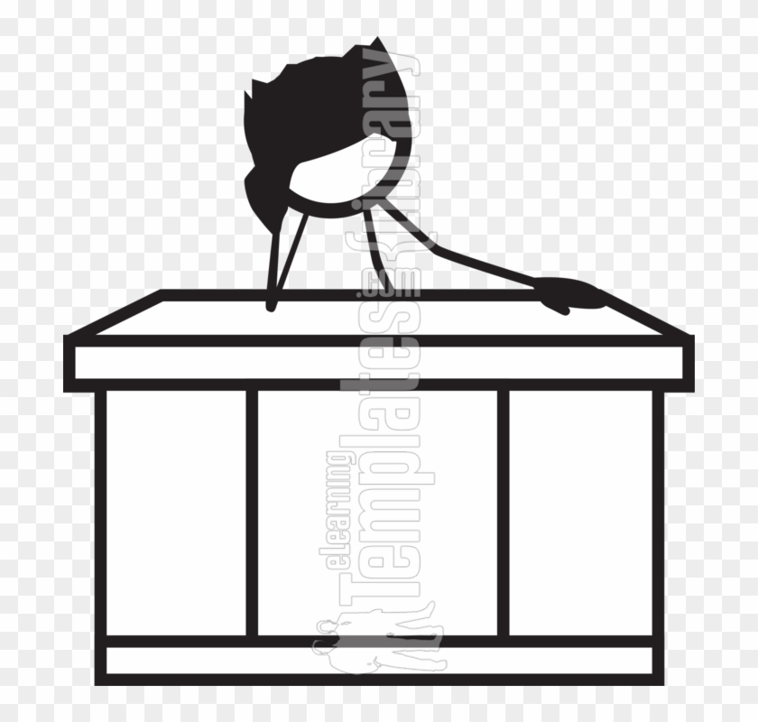 Cleaning Drawing Stick Figure - Stick Figure Sitting At Desk Clipart