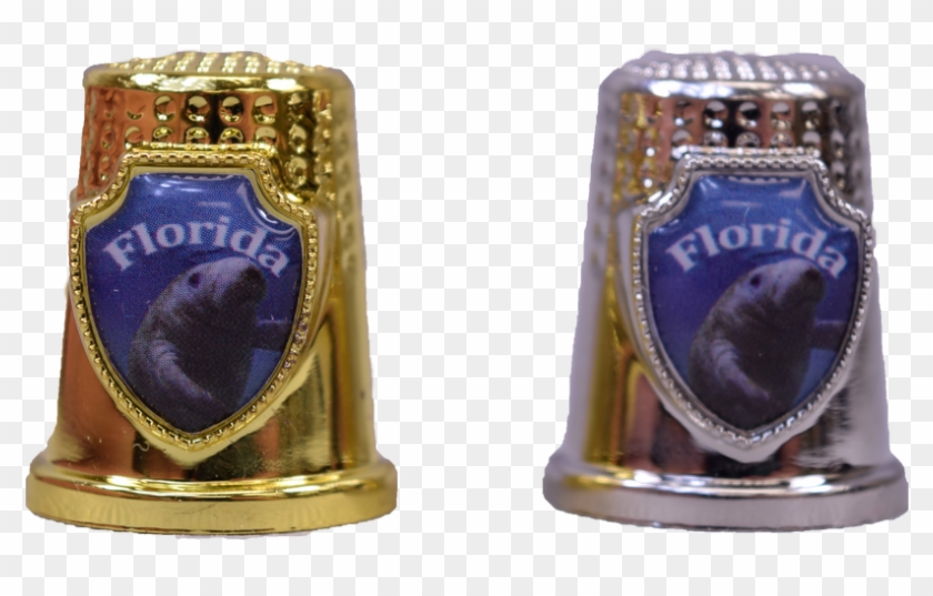 F6121-99 Assorted Silver & Gold Thimble W/ Shield Emblem - Mozartkugel Clipart