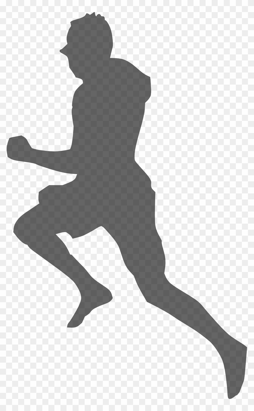 Runner Running Silhouette - Flying People Silhouette Clipart #2617431
