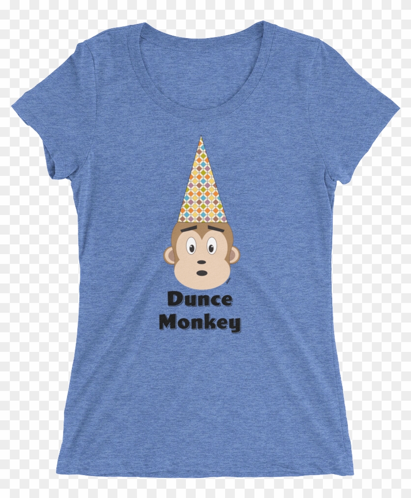 Women's Korean Dunce Monkey Fitted Short Sleeve T Shirt - Bob Seger T Shirt Womens Clipart #2617557