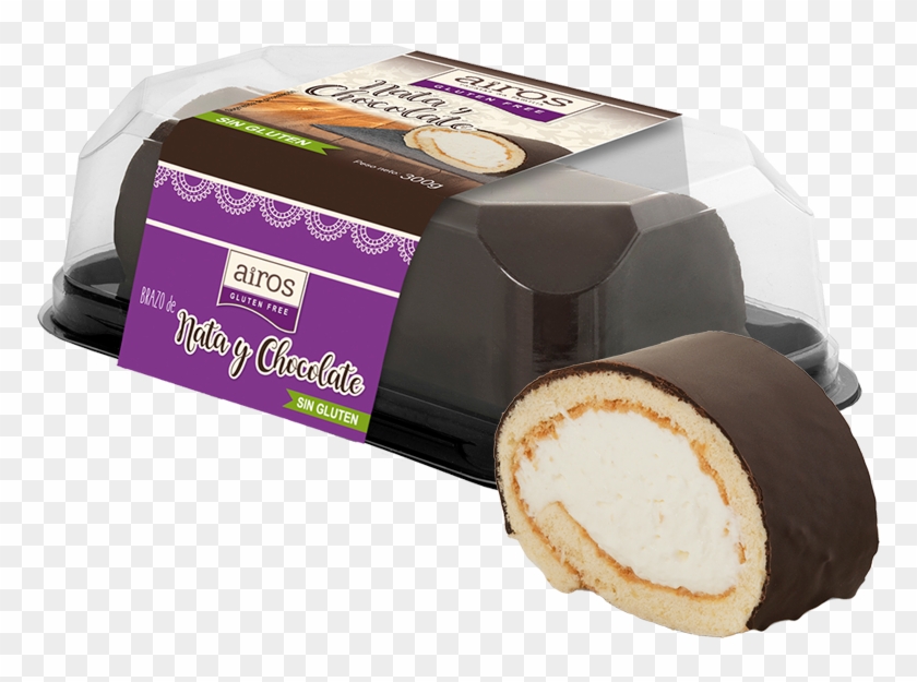 Whipped Cream And Chocolate Swiss Roll - Chocolate Clipart