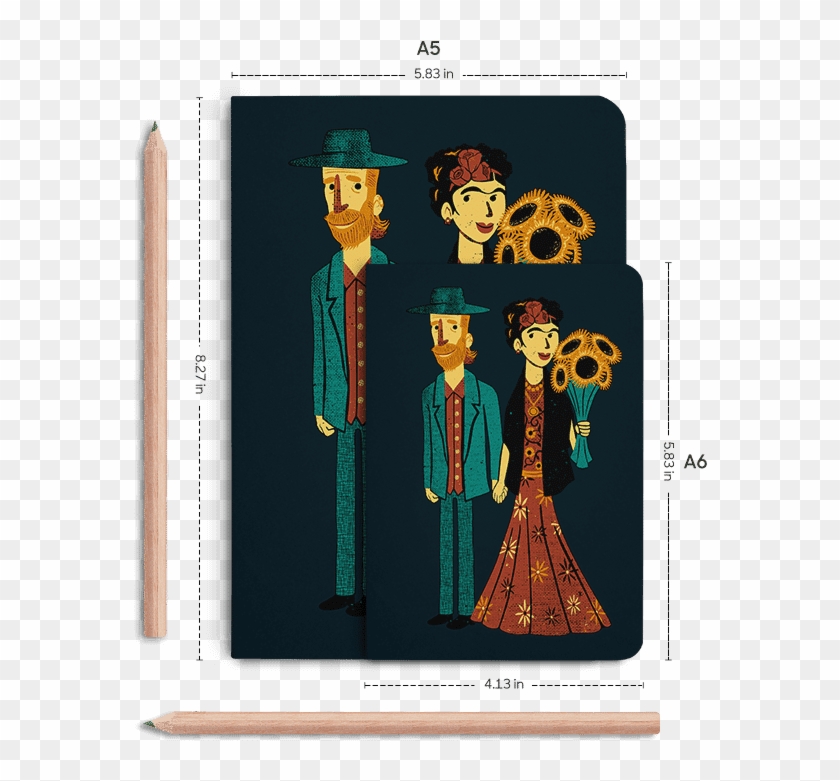 Dailyobjects Love Is Art Frida Kahlo And Van Gogh A5 - Love Is Art Frida Kahlo And Van Gogh Clipart #2618639