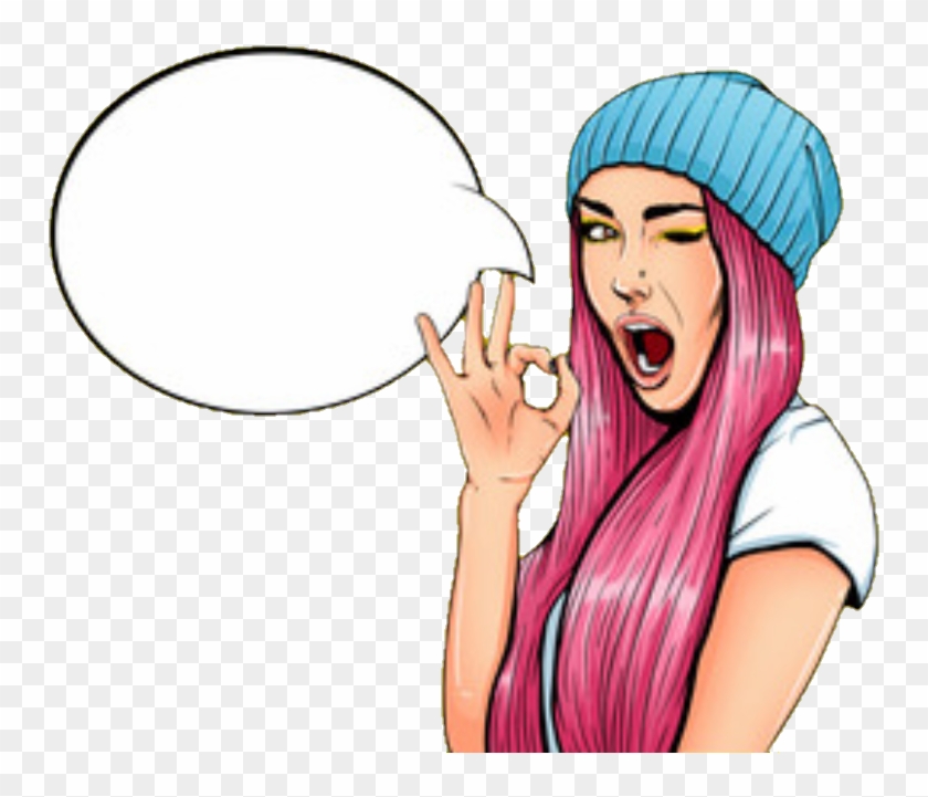 #cartoon #sexy #lady #girl #woman - Girl With A Speech Bubble Clipart