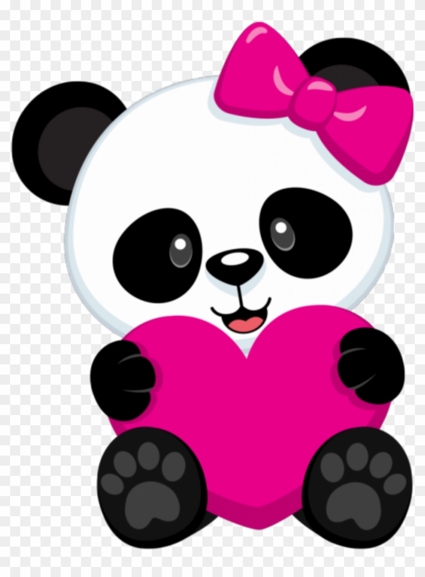 Sticker Kawaii Pink Panda Bigpanda Heart Png Iphone - Imagenes De Osita Panda Clipart