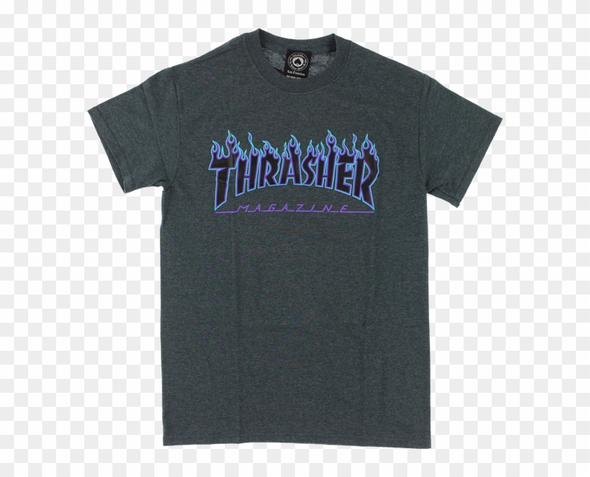 Thrasher Magazine Flame Logo T-shirt - Thrasher Blue And Grey Clipart