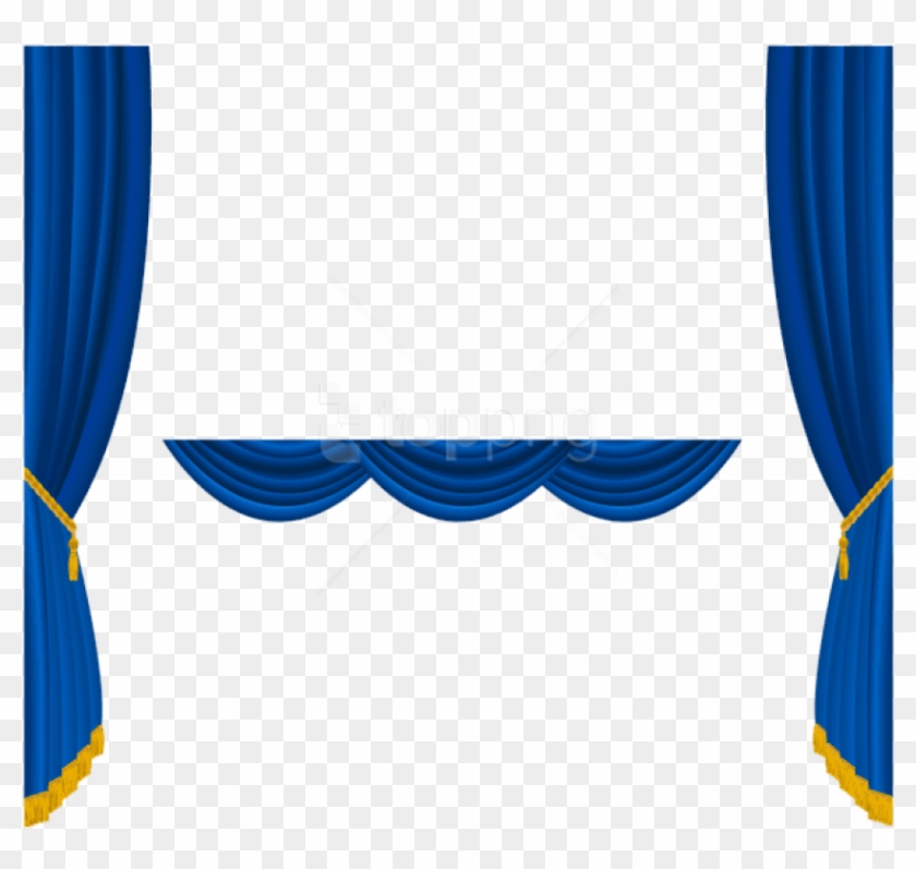 Free Png Curtains Png Images Transparent - Blue Curtains Vector Png Clipart #2621012