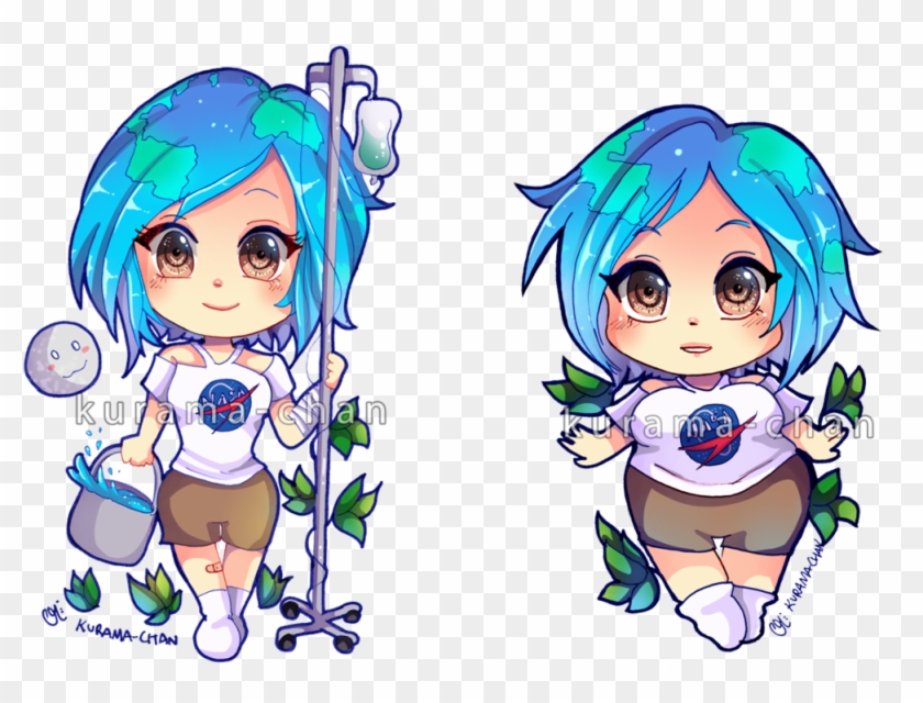 Flat Earth X Round Earth By Kurama Chan - Earth Chan Flat And Round Clipart