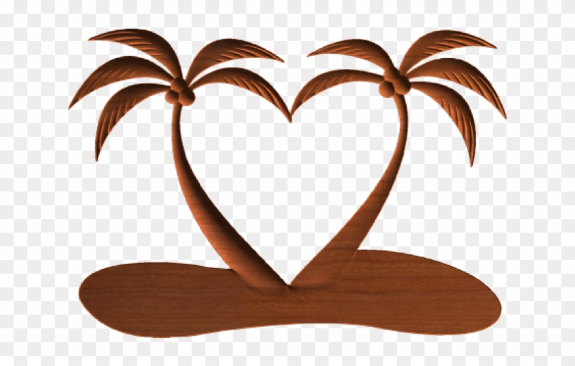 Palm Tree Clipart Heart - Heart Shaped Palm Tree - Png Download