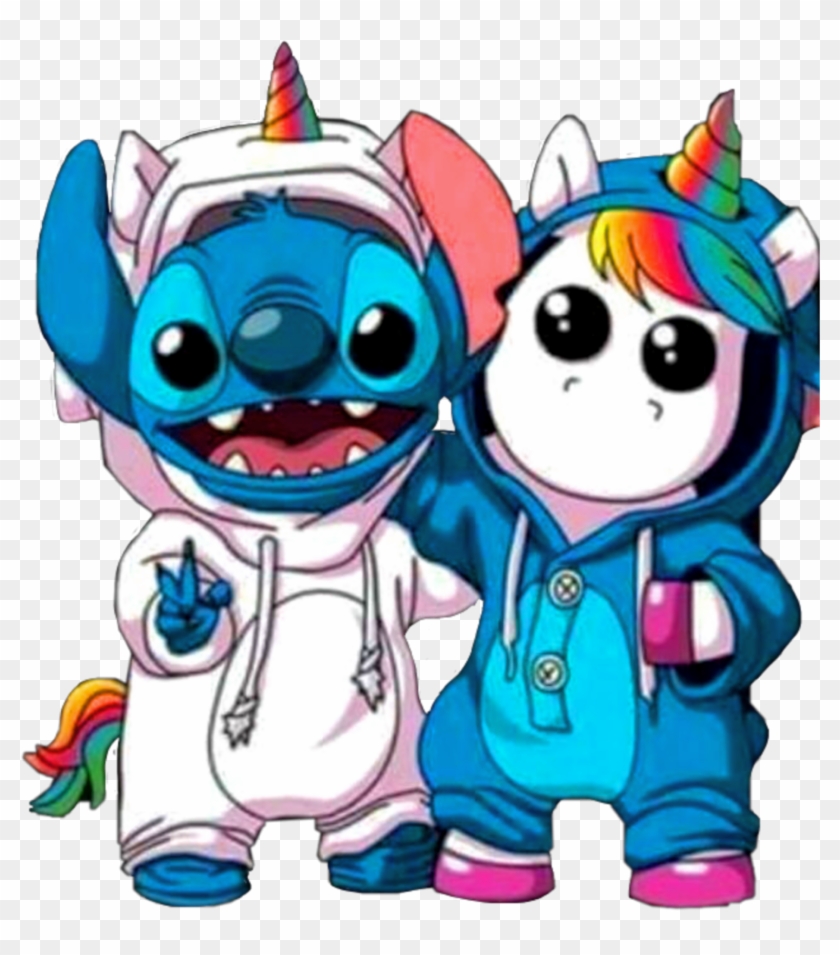 Sticker Stitch Unicorn Unicornio Rainbow Arcoiris Kawaii Fondos