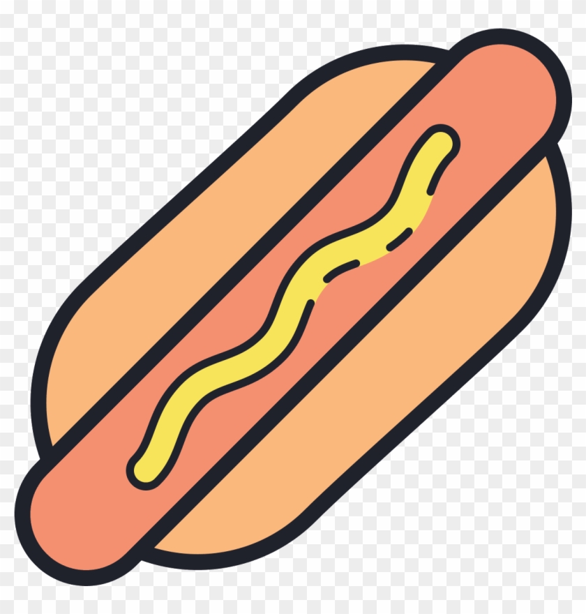 Hot Dog Icon - Hot Dog Bun Clipart #2622397