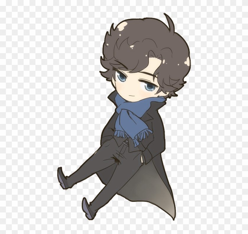 Sherlock Chibi - Cartoon Sherlock Holmes Benedict Cumberbatch Clipart
